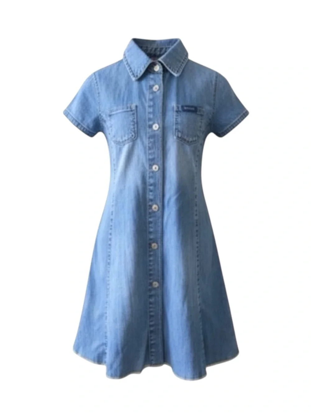 Diesel ⍟ Denim A-Line Dress ⍟ Blue Jeans ⍟ with Patches ⍟ Girl’s 3 3T 97 cm ⍟ - Picture 2 of 16